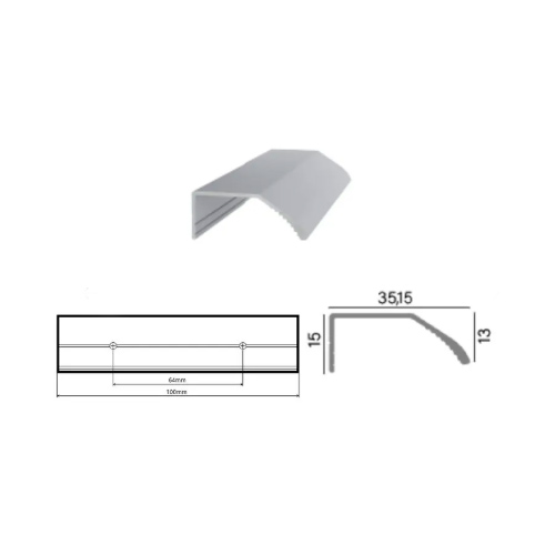 Imagem do produto PERFIL PUX CURVO ANODIZADO FOSCO 3 METROS RM-388 ROMETAL