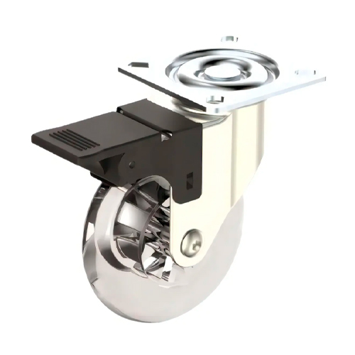 Imagem do produto RODIZIO 75MM C/FREIO INCOLOR GIRATORIO 55KG BRMETAL