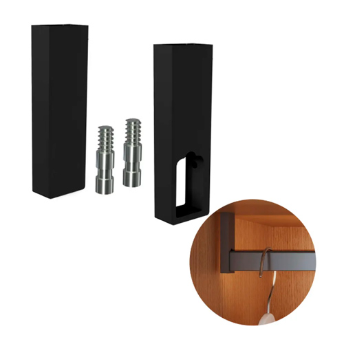 Imagem do produto SUPORTE CINTRE TOPO LATERAL CABIDEIRO PRETO ROMETAL