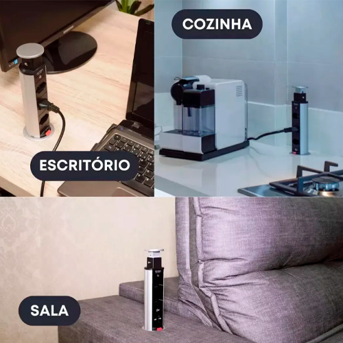 Imagem do produto TORRE DE TOMADA C/3 TOMADAS PRATA RENNA